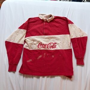 Vintage Coca-Cola Rugby Long Sleeve Large